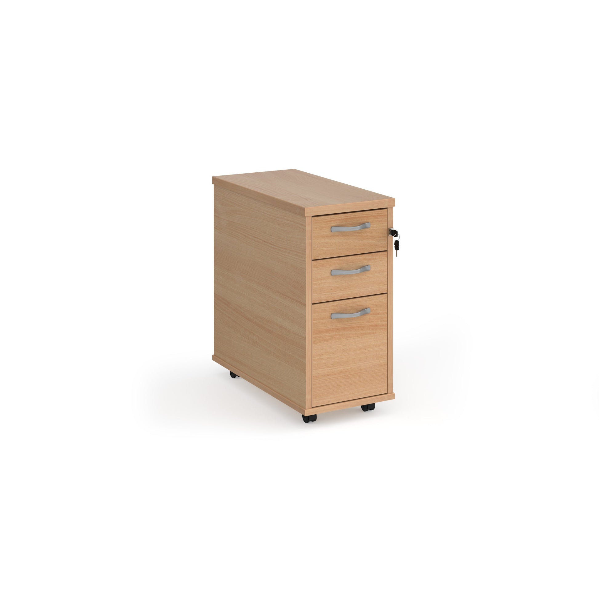Tall mobile pedestal with silver handles