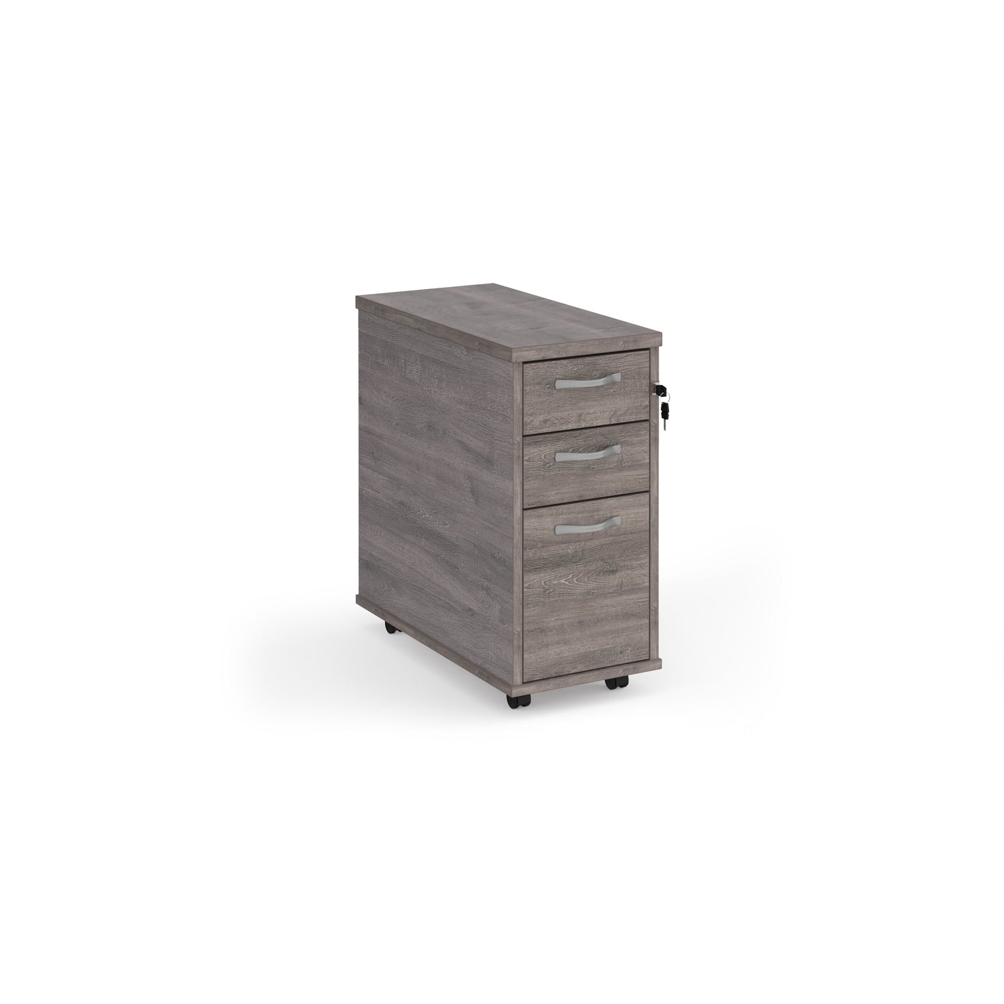 Tall mobile pedestal with silver handles