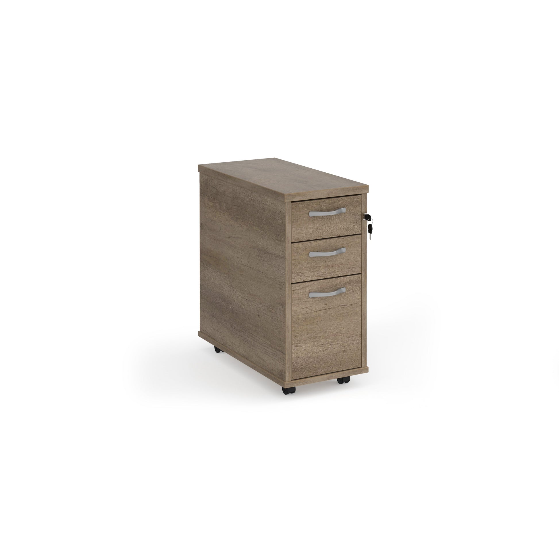 Tall mobile pedestal with silver handles