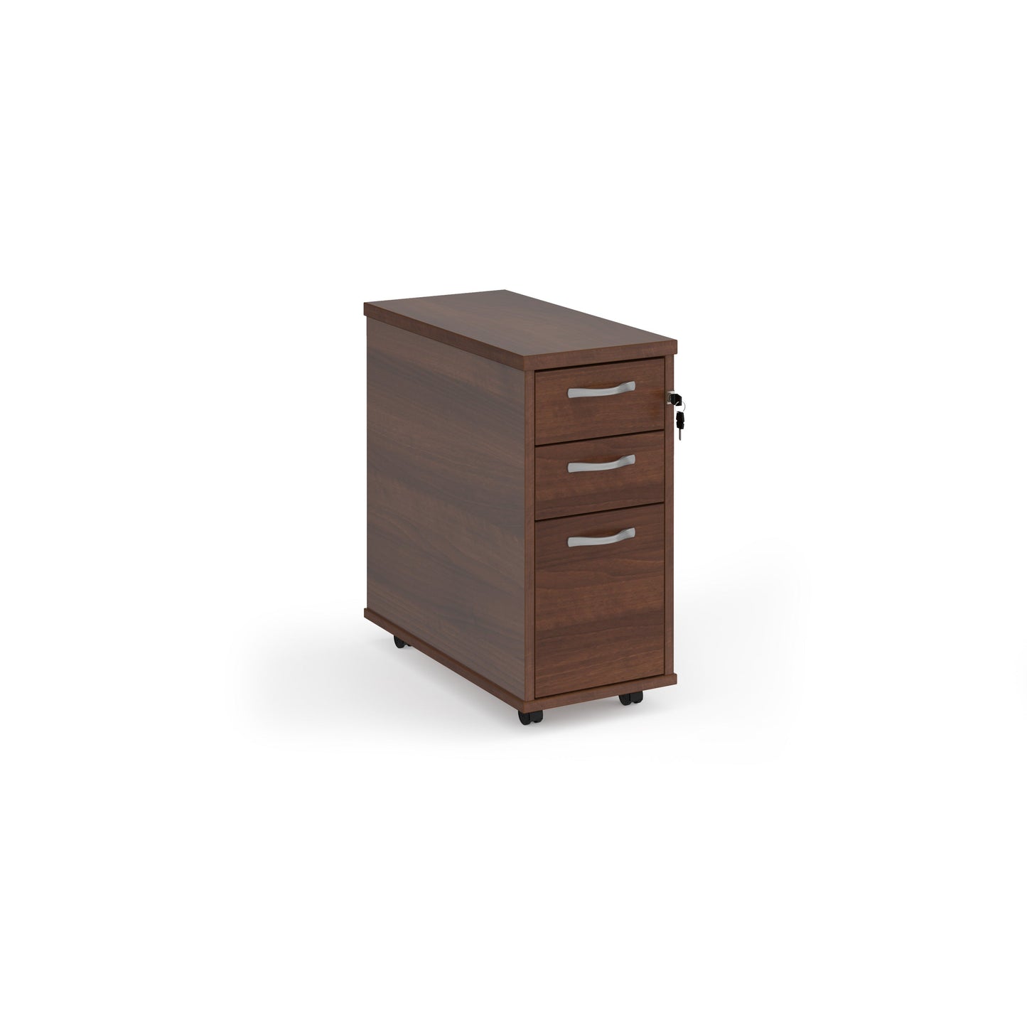 Tall mobile pedestal with silver handles
