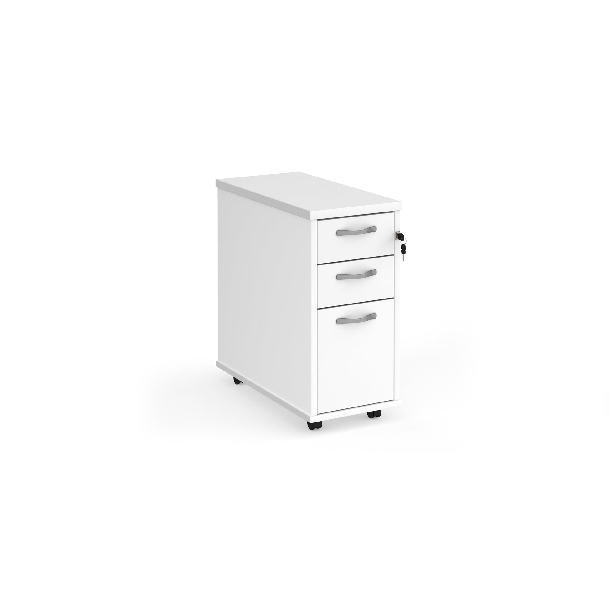 Tall mobile pedestal with silver handles