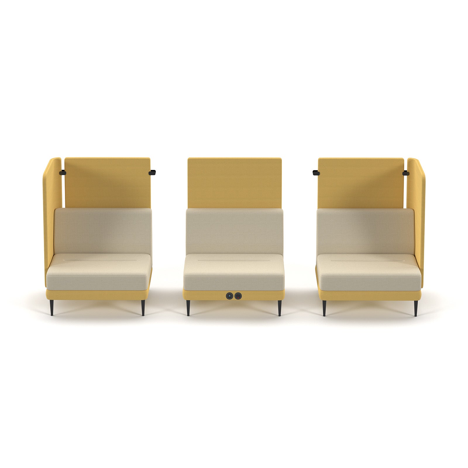 Trinity high back double central modular sofa with link units