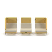 Trinity high back double central modular sofa with link units