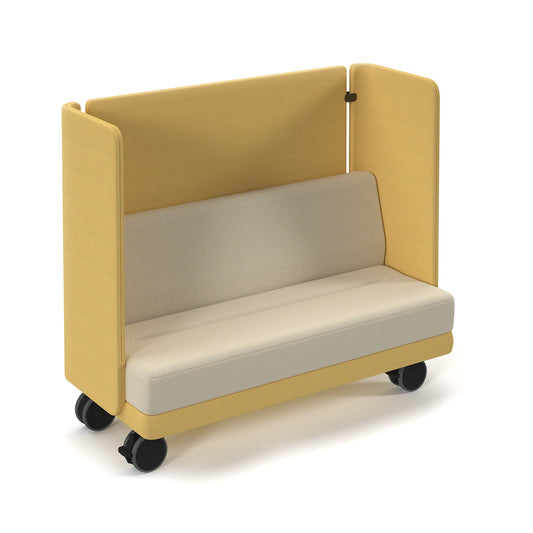 Trinity high back double sofa - mobile with castors