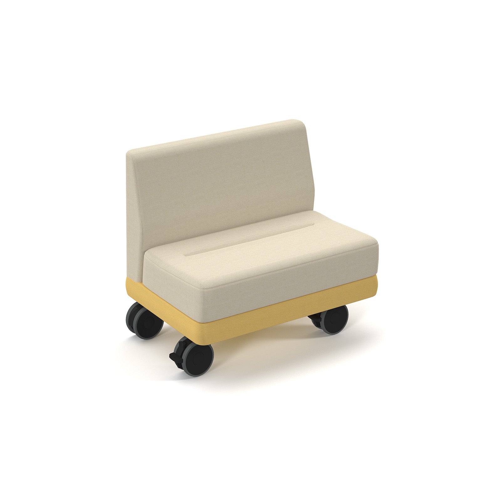Trinity low back sofa with no arms - mobile with castors