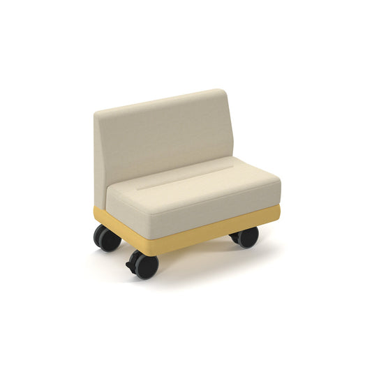 Trinity low back sofa with no arms - mobile with castors