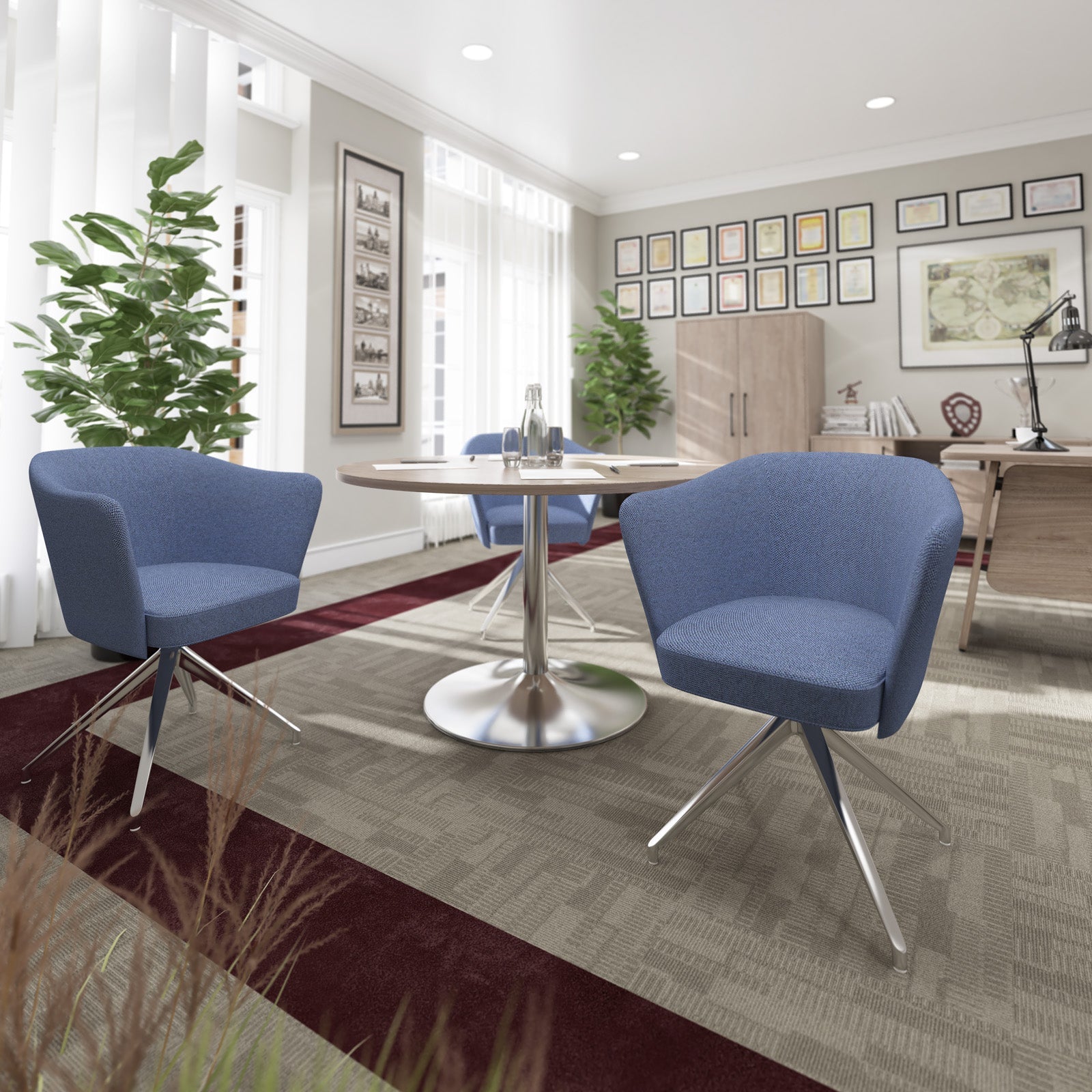 Trumpet base circular boardroom table