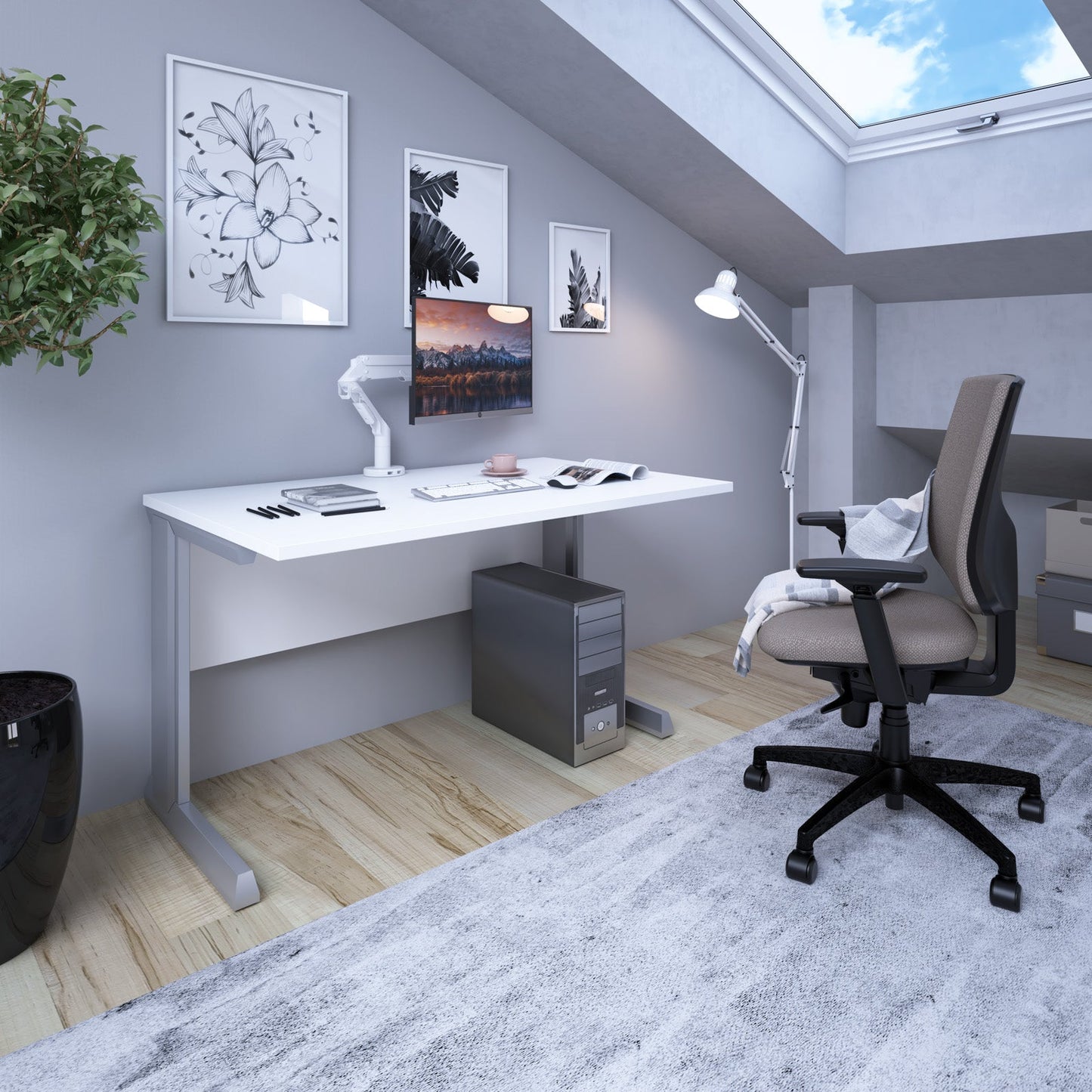 Vivo straight desk 600mm deep