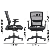Yasmin mesh back operator chair with fabric seat and mesh back