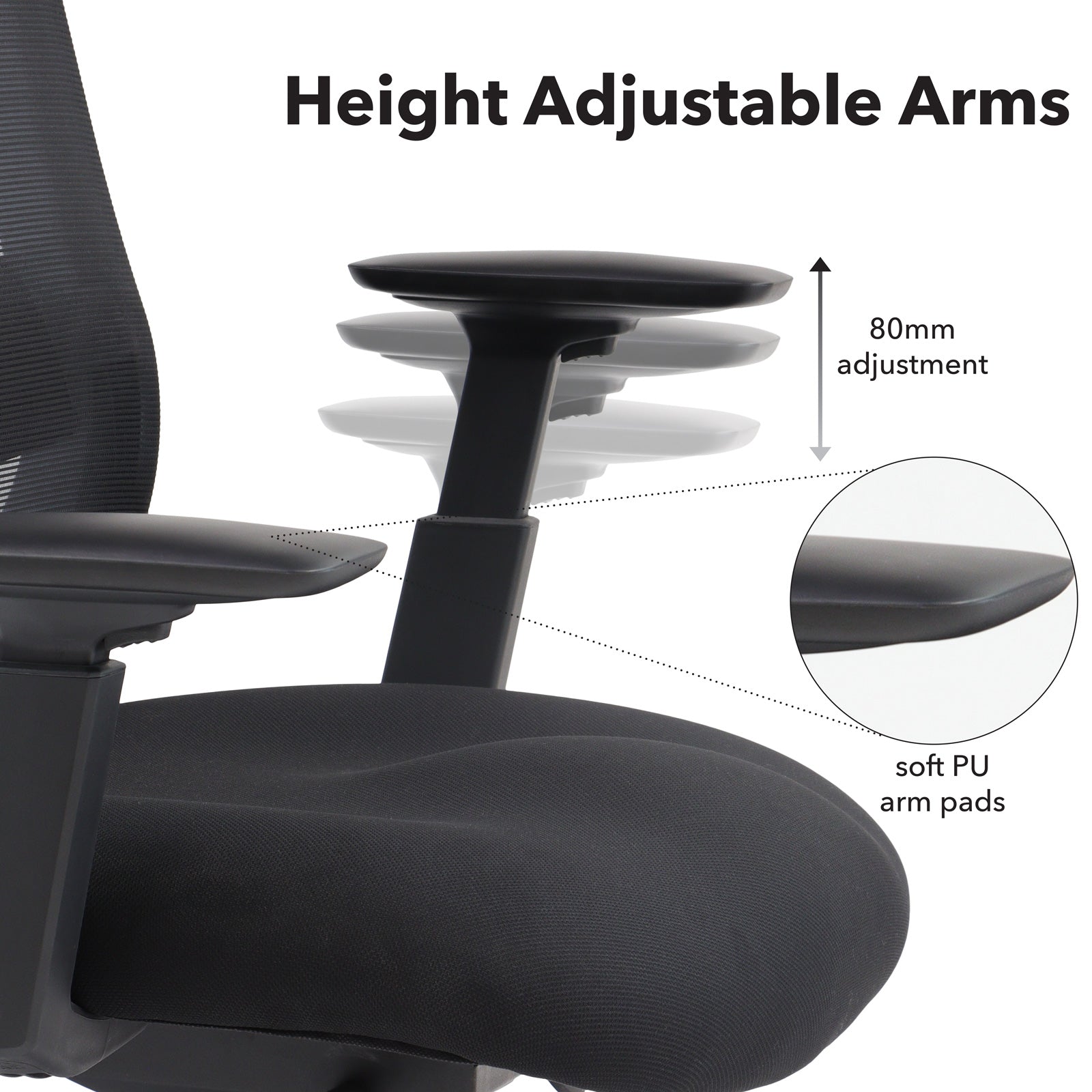 Yasmin mesh back operator chair with fabric seat and mesh back