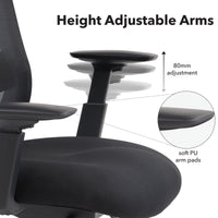 Yasmin mesh back operator chair with fabric seat and mesh back