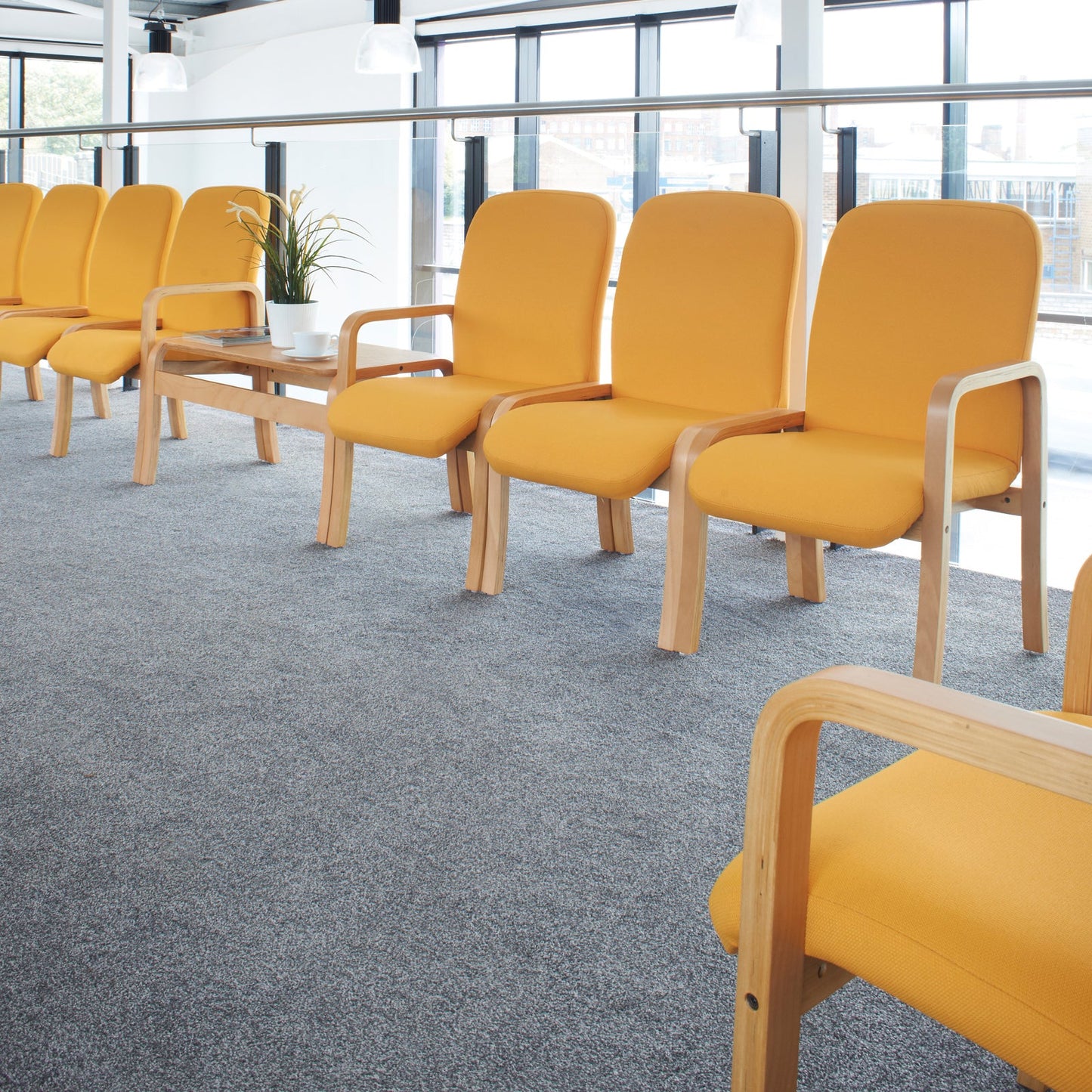 Yealm modular wooden frame reception seating - no arms