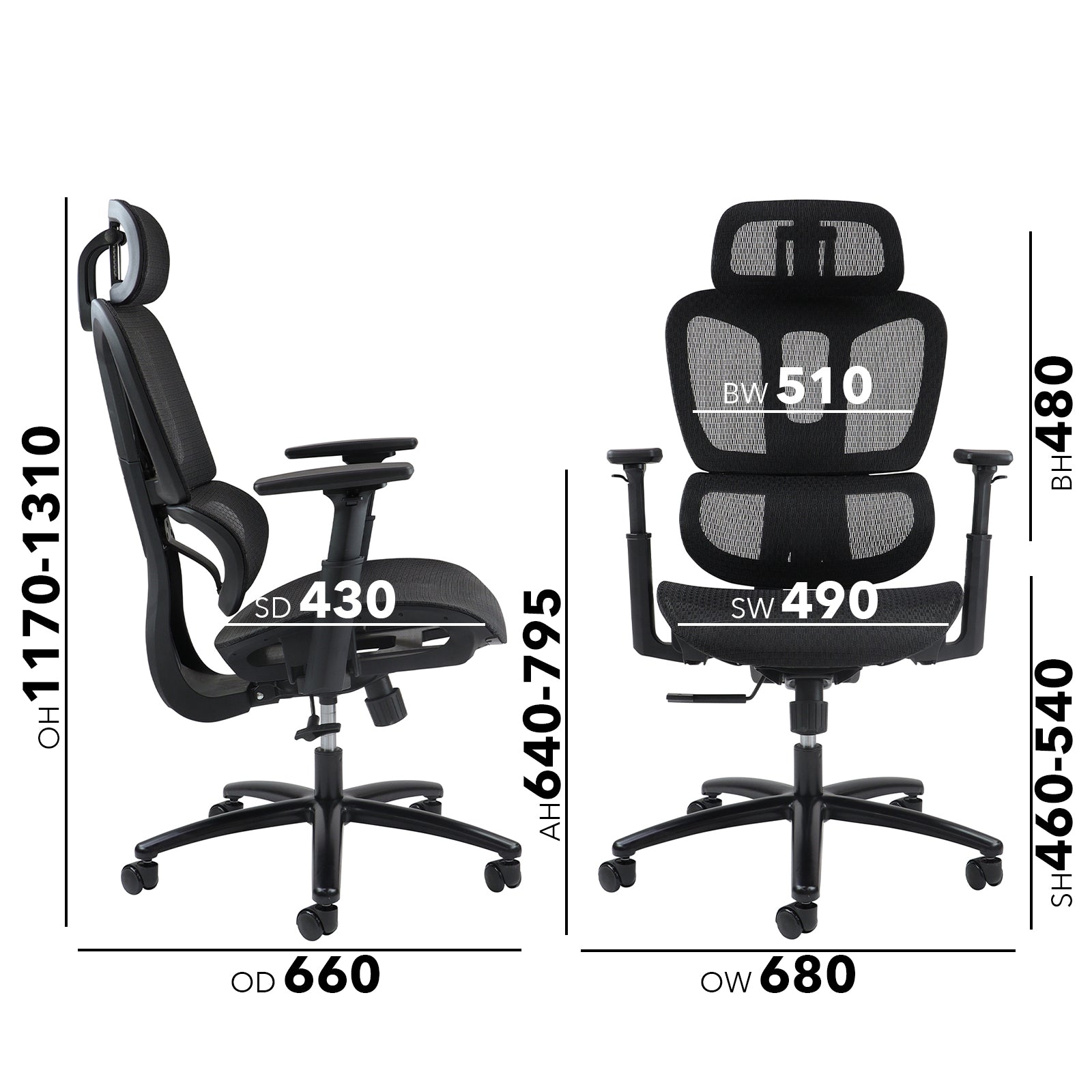 Zala mesh back operator chair with headrest